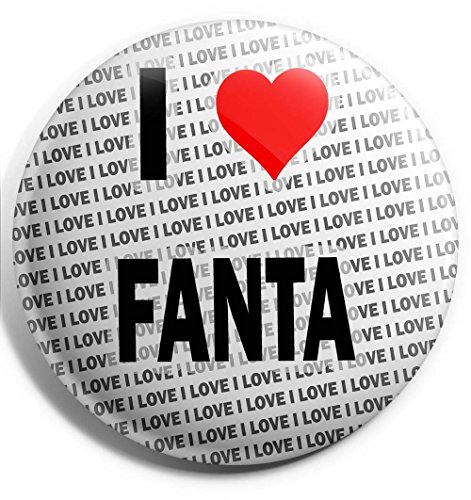 Anstecknadel mit Aufschrift "I Love Fanta", groß, 75 mm, Geschenk für Geburtstag, Weihnachten von AK Giftshop