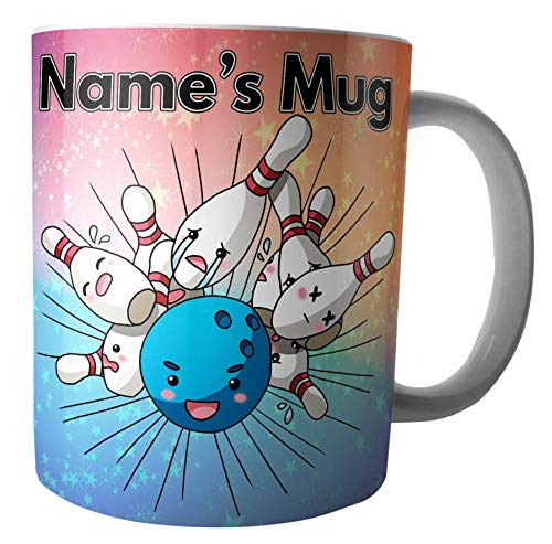 Bowling-Tasse mit zehn Pins, personalisierbares Geschenk von AK Giftshop