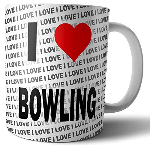 I Love Bowling – Tee – Kaffee – Tasse – Tasse – Geburtstag – Weihnachten – Geschenk von AK Giftshop