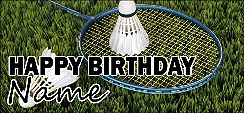 Personalisierbares Badminton-Geburtstagsbanner – Poster – Party-Dekorationen – jeder Name Verwandte (2 Stück) von AK Giftshop