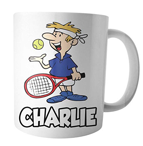 Tasse, Motiv: Tennisspieler, personalisiertes Geschenk von AK Giftshop