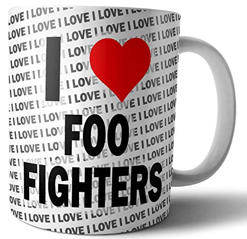 Tasse mit Aufschrift "I Love Foo Fighters", Tee, Kaffee, Tasse, Geburtstag, Weihnachten, Geschenk von AK Giftshop