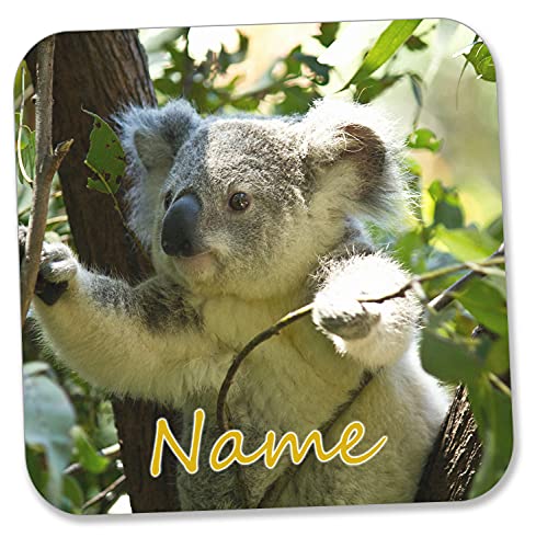Untersetzer mit Koala-Motiv, personalisierbar von AK Giftshop