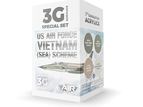 AK Acrylics 3Gen AIRCRAFT SET AK11748 US Air Force South East Asia (SEA) Scheme SET 3G (4x17ml) von AK Interactive