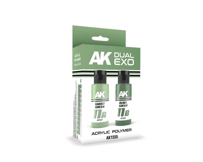 AK Interactive Acrylfarbe Ghost Green & Rebel Green Dual Exo Set (2x60ml) von AK Interactive