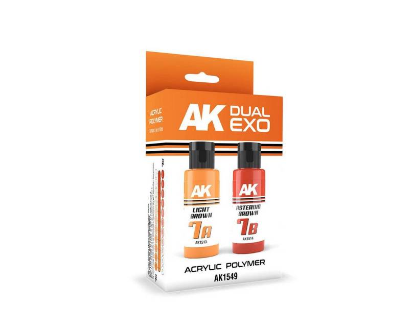 AK Interactive Acrylfarbe Light Brown & Asteroid Brown Dual Exo Set (2x60ml) von AK Interactive