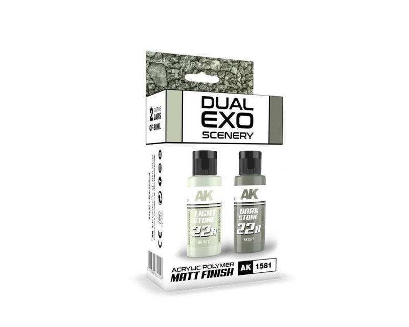 AK Interactive Acrylfarbe Light Stone & Dark Stone Dual Exo Set (2x60ml) von AK Interactive
