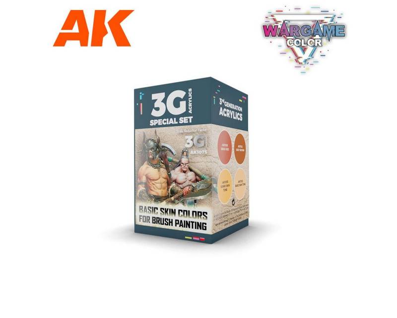 AK Interactive Acrylfarbe Wargame Color Set Basic Skin Colors (4x17ml) von AK Interactive