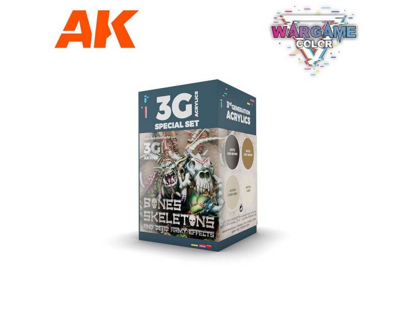 AK Interactive Acrylfarbe Wargame Color Set Bones And Skeletons (4x17ml) von AK Interactive
