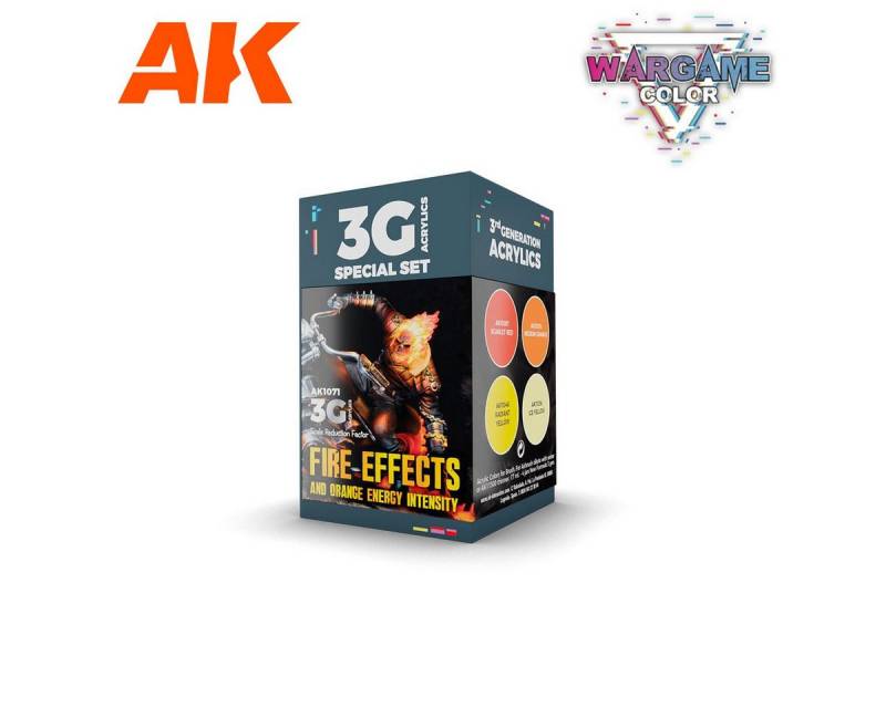 AK Interactive Acrylfarbe Wargame Color Set Fire Effects (4x17ml) von AK Interactive