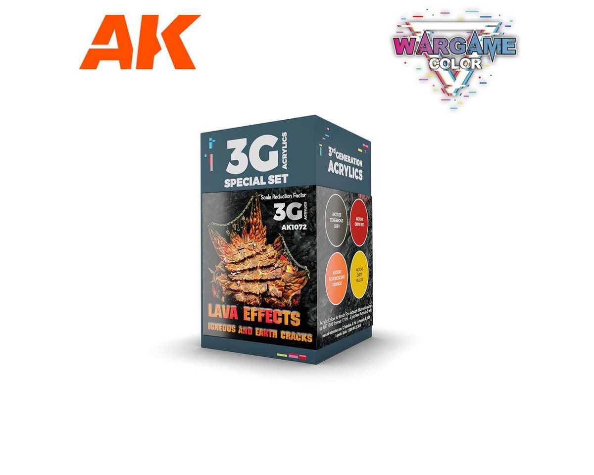 AK Interactive Acrylfarbe Wargame Color Set Lava Effects (4x17ml) von AK Interactive