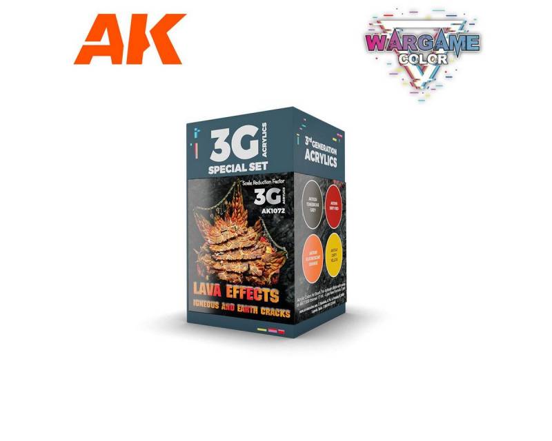 AK Interactive Acrylfarbe Wargame Color Set Lava Effects (4x17ml) von AK Interactive