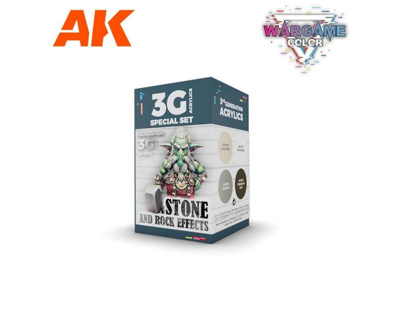 AK Interactive Acrylfarbe Wargame Color Set Stone And Rock Effects (4x17ml) von AK Interactive