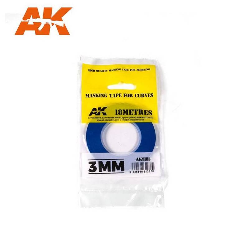 AK Interactive Airbrushpistole Masking Tape for Curves 3mm Stärke (18m) von AK Interactive
