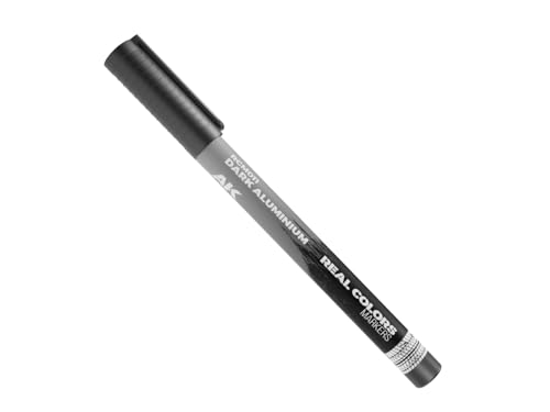 AK Interactive Dark Aluminium Metallic Permanent Marker, Meißelspitze, für präzise dicke Linien, Marker von AK Interactive