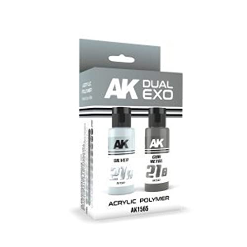 AK-Interactive Silver & Gun Metal Set (2 x 60 ml) von AK Interactive