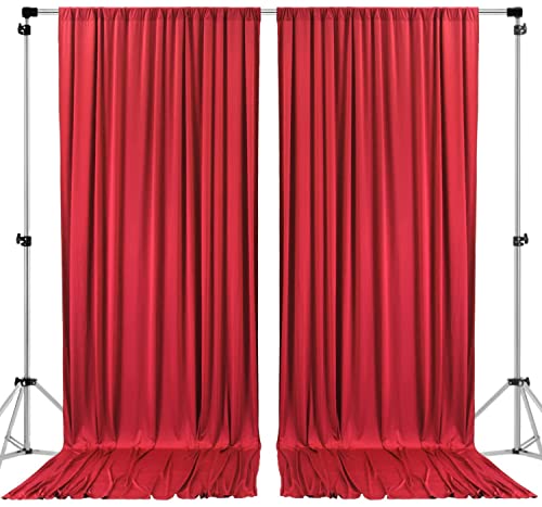 AK TRADING CO. 3 m x 3 m Polyester-Hintergrund Vorhänge mit Stangentaschen – Hochzeitszeremonie Party Zuhause Fensterdekoration – Rot von AK TRADING CO.
