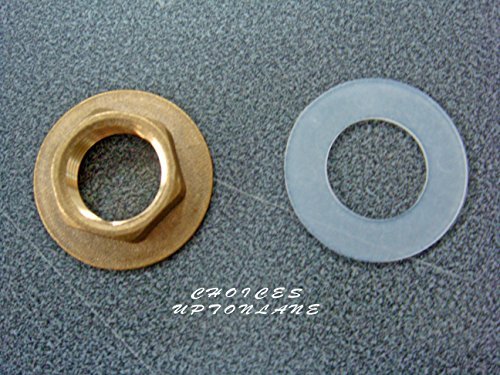 BRASS FLANGED BACKNUT SIZES 1/2 BSP + FREE PLASTIC WASHER (FOR BATHROOM BASIN & OTHER PLUMBING) by AK von AK