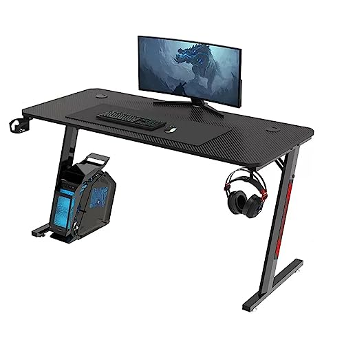 AKALNNB PC Schreibtisch Gaming Tisch PC Tisch Home Schlafzimmer Büro Schreibtisch Gaming Tisch Athletic mit Lichtern PC Tisch Büro Schreibtisch (Color : Gray von AKALNNB