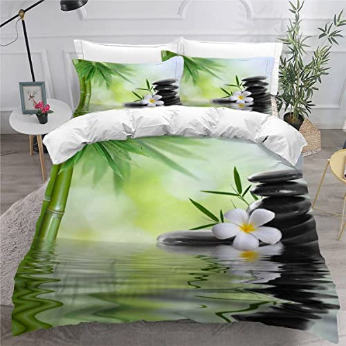 AKATIE Bettwäsche 155x220 Zen-Stein Bettbezug 3D Druck flauschig Hypoallergen Bettwäsche-Set 3Teilig Teenager Jungen Mädchen Mikrofaser Bunt Bambus Orchidee Betten Set AKATIE Bettwäsche 155x220 Zen-Stein Bettbezug 3D Druck flauschig Hypoallergen Bettwäsche-Set 3Teilig Teenager Jungen Mädchen Mikrofaser Bunt Bambus Orchidee Betten Set von AKATIE