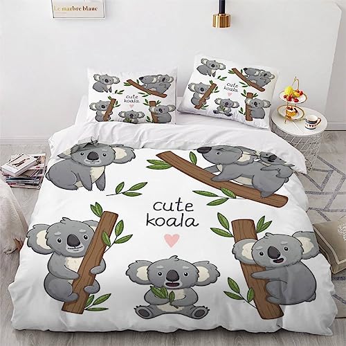AKATIE Bettwäsche Koala Bettwäsche 135x200 Kinder Süßer Koalabär Bettbezug Set Weich Microfaser Kinderbettwäsche 3 Teilig Mit ReißVerschluss Mit 2 Kissenbezug 80x80 cm AKATIE Bettwäsche Koala Bettwäsche 135x200 Kinder Süßer Koalabär Bettbezug Set Weich Microfaser Kinderbettwäsche 3 Teilig Mit ReißVerschluss Mit 2 Kissenbezug 80x80 cm von AKATIE