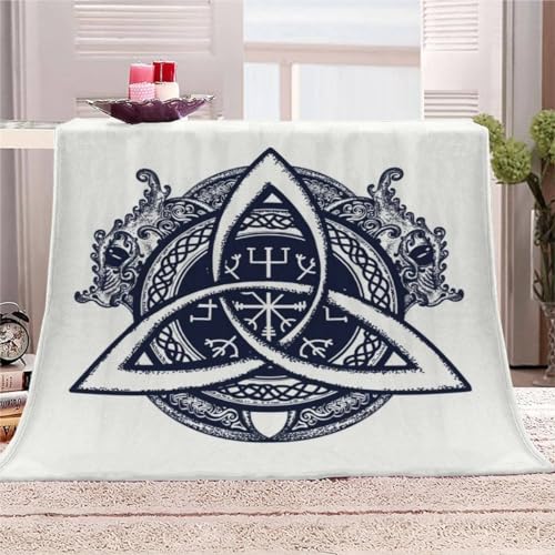 AKATIE Decke Drache Und Keltischer Knoten Kuscheldecke 200x200 Winter Sommer Kuscheldecke Wikinger Bett Wohndecke Sofaüberwurf Decke Tagesdecke Weiche Mikrofaser Flanelldecke von AKATIE