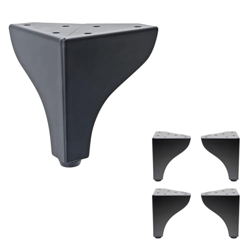 AKB Hardware Set mit 4 Designer-Metallbeinen – robuste Möbelbeine für Sofatische, Couchtische und DIY-Projekte – moderner Stil mit einfacher Installation (schwarz, 10,2 cm H) von AKB Hardware