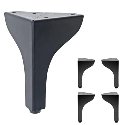 AKB Hardware Set mit 4 Designer-Metallbeinen – robuste Möbelbeine für Sofatische, Couchtische und DIY-Projekte – moderner Stil mit einfacher Installation (schwarz, 15,2 cm H) von AKB Hardware