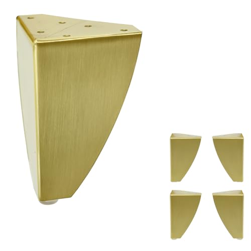 AKB Hardware Set mit 4 Sofa-Schranktischen im klassischen Stil mit robusten Metallbeinen, langlebige Möbel für Wohnzimmer, Eingangsbereich und Schlafzimmer (gebürstetes Messing, 15,2 cm H) von AKB Hardware