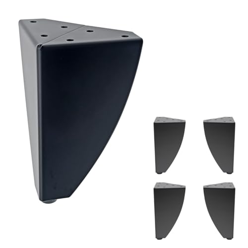 AKB Hardware Set mit 4 Sofa-Schranktischen im klassischen Stil mit robusten Metallbeinen, langlebige Möbel für Wohnzimmer, Eingangsbereich und Schlafzimmer (schwarz, 15,2 cm H) von AKB Hardware