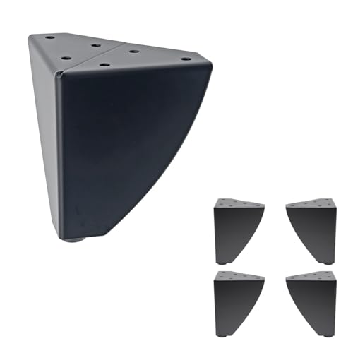 AKB Hardware Set mit 4 Sofa-Schranktischen im klassischen Stil mit robusten Metallbeinen – langlebige Möbel für Wohnzimmer, Eingangsbereich und Schlafzimmer (schwarz, 10,2 cm H) von AKB Hardware