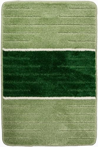 AKCILA COMO Bad Teppich Grün 50x80 cm|absorbierende Badematte bunt | Bad Vorleger waschbar | Rechteckig Badewanne Rutschfest | Badewanne | Badematten & Badteppiche | Badezimmerteppich | Bathroom Rug von AKCILA