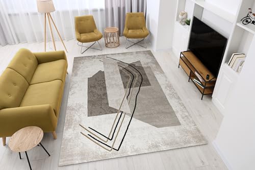 AKCILA Kashmir Teppiche Wohnzimmer, Abstrakt, 133x190 cm,Teppich Schlafzimmer, Tepich Waschbarer, Teppich groß, Bedroom Carpets, Rug The Carpet Living Room, Area Rugs, Teppiche Gegend Rechteckig von AKCILA