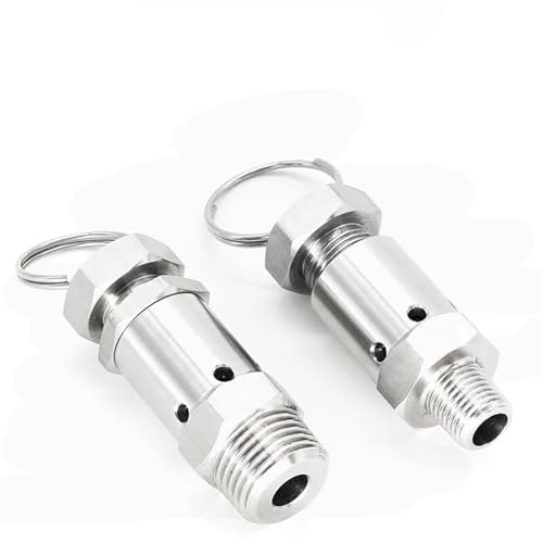 1/4 1/2 Zoll Edelstahl 304 Sanitär Einstellbare Luftablass Druckentlastung Sicherheitsventil Auspuff Homebrew Luftkompressor 1 Stück(0.1mpa,0.25 Inch) von AKDDNZX