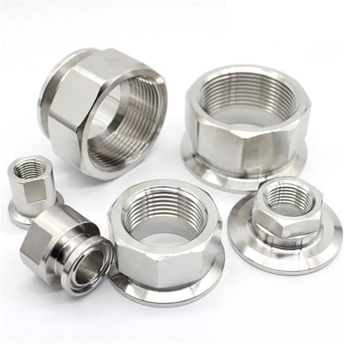 1/4 "bis 2" Edelstahl Tri Clamp 25,4 mm 50,5 mm 64 mm 77,5 mm BSPT Sechskant-Innenadapter TC Tri Clamp Innenteile SS304(5 pac,TC 64MM_2") von AKDDNZX