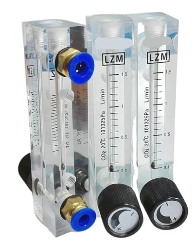 1 Stücke 25-600 ml/min 0,1-2L/min Push In Fit 6-10mm OD Rohr Acryl LZM-6T Panel CO2 Gas Rotameter Mit Ventil(0.1-1 LPM,Fit Tube OD 10mm) von AKDDNZX