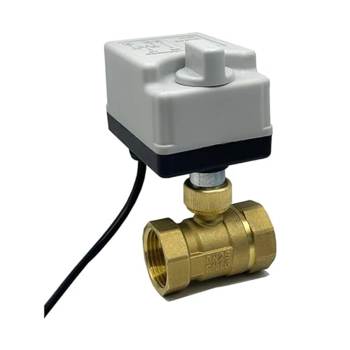 1 Zoll Zwei-Wege-Motorkugelhahn mit manuellem Schalter 220 V 12 V 24 V Messing elektrischer Kugelhahn 3-Draht 2-Punkt-Steuerung 1 Stück(220VAC) von AKDDNZX