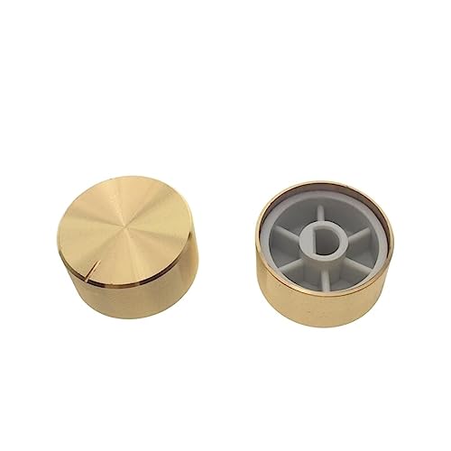 100 Stück 25 x 13 mm 6 mm Wellenloch Aluminiumlegierung Potentiometerknopf Gold (D-Achse) von AKDDNZX