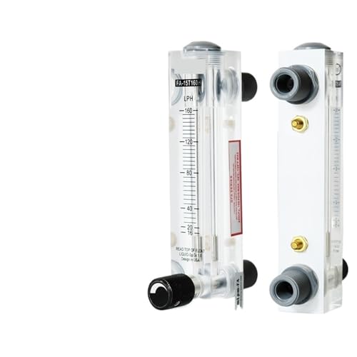 1Pcs Organische Glas Float Flow Meter Gas Rotor Flüssigkeit Wasser Flow Meter Einstellbar(DFA-15T 0.2-1.8LPM) von AKDDNZX
