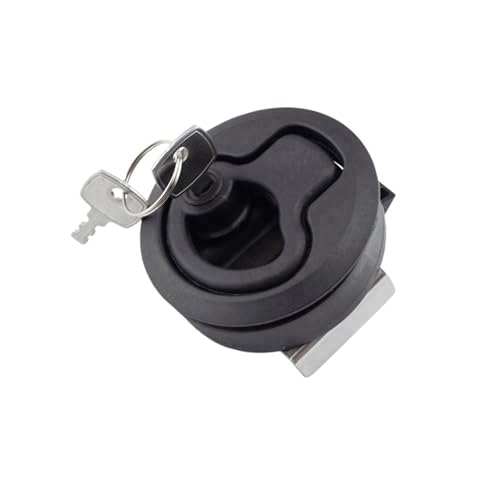 2 PCS Slam Latch Mit Schlüssel 2 "ABS Kunststoff Schwarz Runde Luke Riegel Schlösser for Bass Boot von AKDDNZX