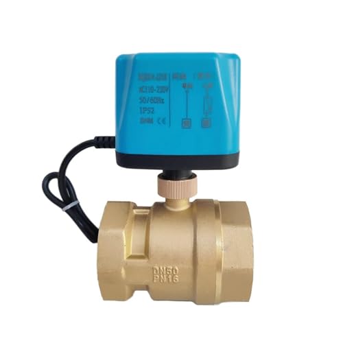 2-Zoll-Motorkugelhahn, 2-Draht-Innengewinde, 8 N·m, großes Drehmoment, Messing, elektrischer Kugelhahn, 12 V, 24 V, 110 V, 220 V, AC/DC, 1 Stück(110VAC-NORMALLY CLOSED) von AKDDNZX