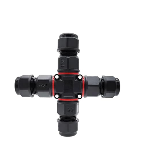 4-Wege-LED-Industrie-Elektro-wasserdichter X-Stecker 3PIN/4PIN IP68 L20 Vier-Wege-Kabel Kreuzform Außenanschlüsse(3PIN) von AKDDNZX