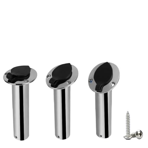 Angelrutenhalter for Boote aus Edelstahl, oval, mit PVC-Abdeckung, robuster, bündiger Rutenhalter, 15/30/90 Grad(15 degree) von AKDDNZX