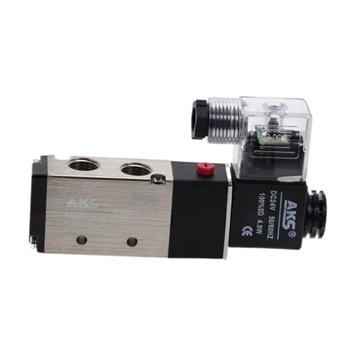 Elektrisches 4V210-08 2-Positionen-5-Wege-Magnetventil 1/4" DC12V DC24V AC110V AC220V Ventilbeschläge Kompressorzubehör(Only Valve,DC24V) von AKDDNZX