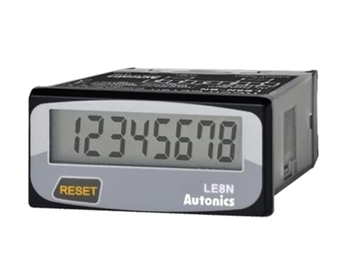 LE8N-BN Betriebsstundenzähler, 8-stelliges, 1/32 DIN, integrierte Batterie, wählbare Reset-Taste an der Vorderseite, kein Spannungssperreingang von AKDDNZX