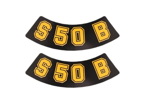 Set: 2x Klebefolie Seitendeckel "S50 B" geschwungen - Schwarz/Gelb Set: 2x Klebefolie Seitendeckel "S50 B" geschwungen - Schwarz/Gelb von AKF