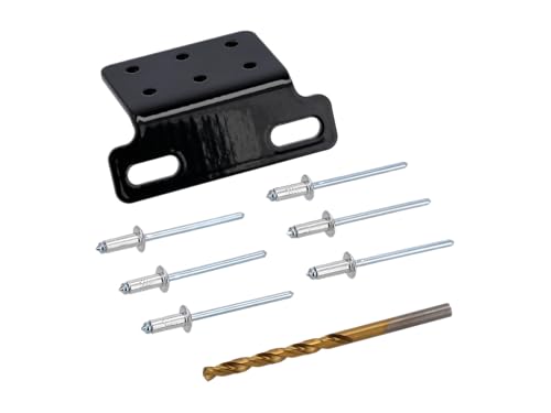 Set: Reparaturblech Sitzbank hinten, Schwarz, mit 6x Blindniete + HSS-Spiralbohrer von AKF