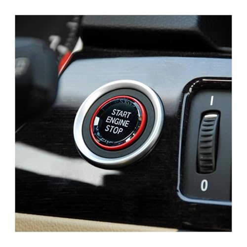 Autoinnendekoration Für X1 E84 E81 E87 X5 E70 X6 E71 E90 E60 E91 E92 E93 Z4 E89 / Auto Motor Start Stop Schalter Taste Aufkleber Innenverkleidung(Red) von AKFMKSN