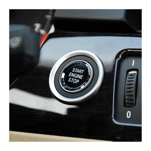 Autoinnendekoration Für X1 E84 E81 E87 X5 E70 X6 E71 E90 E60 E91 E92 E93 Z4 E89 / Auto Motor Start Stop Schalter Taste Aufkleber Innenverkleidung(Silver) von AKFMKSN