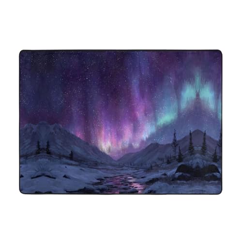 AKGFFDS Aurora Teppich, Motiv Fallschnee, 203,2 x 147,3 cm, für Wohnzimmer, Büro, Couchtisch, Bett, Balkon, weich, flauschig, wasserabsorbierend, langlebig von AKGFFDS